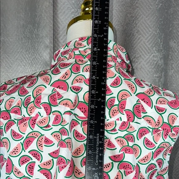 J. Crew Watermelon Sleeveless Poplin Shirt Fit Button Up sizeL. order(111) - Picture 8 of 8